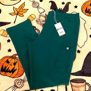 NWT Figs YOLA Skinny Hunter Green Scrub Pants Medium